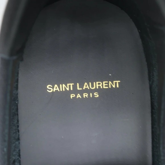 Saint Laurent Venice Low Top Sneakers Black Grained Leather Size 43.5 NEW - Picture 9 of 11